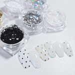 스팽글 글리터 활용도 좋은 기본 도트 원형 동그라미 스팽글 조각 네일 참 스터드 글리터 : 오덕상회