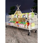 OK에스 접이식매대 카트 슈퍼마켓 프로모션 디스플레이 스탠드 접이식 01 흰색 소형(2인치 소음방지 내마모 휠) : 오케이에스