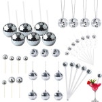 70 년대 디스코 파티 장식 수  빨대 칵 교반기 케이크 토퍼 처녀 생일 용품 : 이지센터