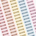꽃피어나 방수 네임스티커 /디자인 옵션1 폰트 1 어린이집 유치원 준비물 KC인증 : 통스티