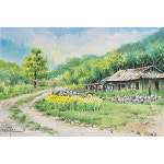 고향집 풍경화 그림 선물 액자 오리지널 수채화 : 김수린수채화
