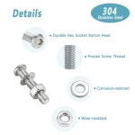 스테인리스 미터법 볼트 너트 와셔 키트 M4 나사 모음 단추  소켓 캡 세트  M4X6MM8MM10MM12MM16MM20MM 300개 육각볼트 : 원클릭서비스