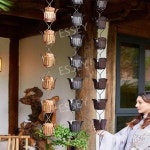 중국식 자동 빗사슬 배수 사슬 천구 하수 빗물 별장 민박 처마 성화 에이징 레인 체인 1m 5 꽃 : 오피니