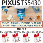 캐논 픽서스 TS5430 A4 잉크젯 복합기, 흰색, 4가지 색상, 원피스, 호환 잉크 BC-360 361 : 시구왕임