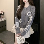 [3color] 까멜리아 플라워 비즈 진주 가디건 : 세임네임