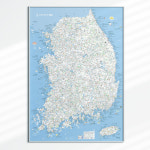 우리나라지도 국내여행 포스터 단품 - 대한민국지도 한국 보기 남한 : 에이든 여행지도