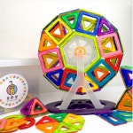 자석블럭 유아 자석 장난감 교구 372피스, 초록,주황,파랑,빨강,하늘,보라,검정 : 짠물마켓