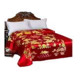 색동이불 실크 이불 뚜꺼운 비단 커버 황실풍 침구 드래곤피닉스-빅레드(200x230cm) : TransLink