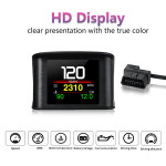 HD P10 P13 OBD2 GPS HUD 자동차 헤드 업 디스플레이 디지털 속도계 자동 온보드 컴퓨터 속도 RPM 온도 전압 알람 : 루카스뉴