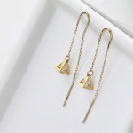 몽슈와 14K 삼각 큐브 롱귀걸이 : 몽슈와