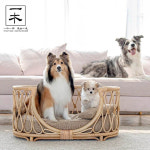 라탄 애견 쇼파 펫하우스 애완견 포토존 베드 쿠션 : jinsim market