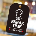 BREAK TIME 안내판 블랙 오픈전 카페 현관 브레이크타임 : 블루문컴퍼니
