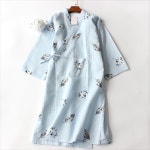 일본식 유카타 로브가운 순면 얇은 거즈 기모노 남녀 잠옷 귀여운 봄 가을 여름 레이스 목욕 샤워 물놀이 파자마 홈웨어 수영장 패턴 패션 : 보트여행