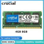 중요한 Ram SODIMM DDR3 DDR3L 8GB 4GB 1333MH 1600MHz 1866MHz 노트북 메모리, 1 35V 204PIN Non ECC RAM : 글로리29