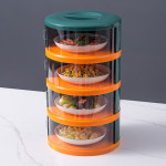 반찬간식 케이스오렌지 밥상음식 야채용기 그린도시 덮개커버 신선보관 푸드카바 위생관통 식보4단 : 한일토탈문구스토어