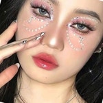 페이스 얼굴 큐빅 쥬얼 스티커 6종/대용량 공연 소품 미소 연습 미용 재료 보석스티커 : 코스라인