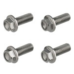 디어시(DRC) 플랜지 볼트, 알루미늄, 티타늄 색상, M6 x 16mm, 먼지 프리 DUTFREAK F7646 4개 (구 red M6x16mm : 가민무역