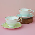 한국도자기 로얄 페일블루 애플그린 커피잔세트 2인조 : 남대문 그릇상가 대성혼수