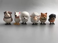 미니 소형 버드 강아지 동물 인형 독 개새 피규어 모형 : 방방놀이터