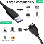 휴대용 외장 하드 드라이브용 SaiTech IT 45CM USB 3.0 A에서 Micro B까지 고속 4.8Gbps 데이터 전송 케이블 - 검은색 2팩 1 : 시구왕마