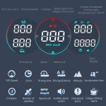 디지털 GPS 속도계  자동차 LCD 헤드업 디스플레이, HUD 나침반 과속 경보 고도용, 속도 MPH/KM/H, G17 : 1초배송몰