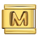 패션 이탈리아어 링크 맞는 9mm 스테인레스 스틸 골드 컬러 26 영어 편지 A-Z 여성을위한 매력 보석 남성 DIY 만들기 팔찌 : 디에이스코어