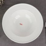 크레아트 파스타볼 리조또 도트 NQ0275 원형볼 플레이팅 레스토랑 ZZ 1개, 23.7cm, 화이트 : 오메가키친
