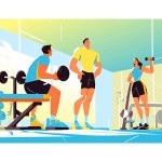 헬스 트레이닝 보디빌딩 휘트니스 런닝 근력 운동 역기 바디 스포츠 센터 파르텔 벽지 시트지 롤스크린 : 으뜸데코