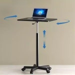 스탠드 책상 높이조절 키다리 회전 테이블 노트북 리프트 높낮이 스탠딩 데스크 블랙 (60-80cm) : 중꺾마켓