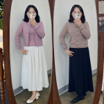 TOP [148 키작녀쇼핑몰] 라운드넥 버튼 가디건+민소매 니트 SET : 명월마켓