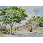 (액자포함) 시골 동네 풍경 그림 오리지널 수채화 벽걸이 인테리어 액자 : 김수린수채화