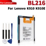 충전식 리튬 이온 백업 배터리, 레노버 K910 K910e BL 216 배터리 및 도구, BL216, 3050mAh : 글로리25