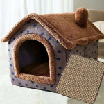 야외강아지집고양이 침대 부드러운 깊은 대형견 쿠션 원형 개집 강아지집 매우 텐트 고양이용 핑크별하늘 업그레이드타입 세탁가능 S: 3근 이내... 