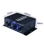 AK170 미니 디지털 파워 오디오 카 앰프 블루 라이트 스테레오 오디오 앰프 홈 시어터 클럽 파티 음악 200W x2 : 달봉상사2