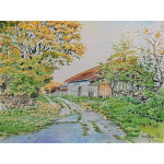 시골길 풍경 그림 오리지널 수채화 벽걸이 인테리어 액자 : 김수린수채화