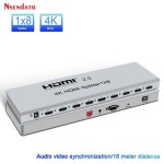HDMI 2.0 오디오 분배기 지지대, HDCP2.2 RS232, PS5 Xbox 카메라 PC TV용, 1 in 8 out, 4K, 60Hz, 1x2, : 1초배송몰
