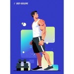 헬스 트레이닝 보디빌딩 휘트니스 런닝 근력 운동 역기 바디 스포츠 센터 파르텔 벽지 시트지 롤스크린 : 으뜸데코