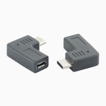 5핀 마이크로 USB 암-타입-C 수 어댑터 직각 휴대용 변환 충전 및 데이터 지원 : 천마산인터네셔널