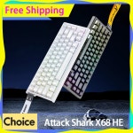 Attack Shark X68 HE 자기 스위치 키보드 기계식 8K 0.01mm RT 정확도 스캔 속도 세관 게임용 : 한백모터스