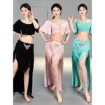 밸리 댄스복 무대의상 공연복 댄스 라틴 여성 스커트 : 나름 스토어