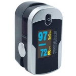 배터리와 랜야드가 포함된 산타메디컬 2세대 손가락 끝 맥박 산소 측정기 산소포화도 모니터 : 더엠제이컬렉션