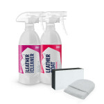 기온쿼츠 가죽 관리 세트 레더 클리너 스트롱 500ml+코트500ml+핑거어플+매직스펀지 : 오토워시