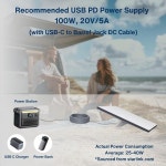 스타링크 미니 전원 케이블 2M USB C 타입-PD 플러그 공급 코드 완벽방수 야외 배럴 잭 라인 : 한백모터스