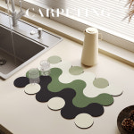 물결 규조토 식기 논슬립 플라워 위한 주방대 15 7 L 11 8 W 그레이 워시 30x40cm 흡수 속건 링스페이스 카멜 슬러시 쿠션-에일리언... 