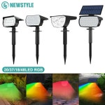 태양 스포트 라이트 야외 색상 변경 RGB 48/37/20LED 광 발전 풍경 정원 식 통로 산책로 크리스마스 : 무 궁 화 상 점