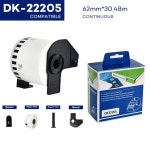 DK-22205 Brother 62mm30.48m 연속 용지 라벨과 호환 가능 : 한백모터스