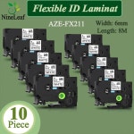 유연한 ID 라미네이트 호환 브라더 TZE-FX211 P-터치 라벨 프린터 PT-1000 블랙 온 카트리지 6mm 테이프 10PK : 한백모터스