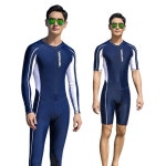반전신 스윔수트 남자전신수영복 수영복 남자 서핑 실내 전신 H9581 네이비 반팔 5부 팬츠 M : 젤블블루