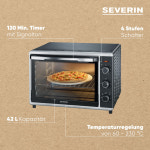 SEVERIN 오븐 TO 2058 Electric 42L 1800W 검정, 은색 109626 : 유럽이안