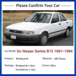 머드가드 닛산 Sentra B13 Tsuru V16 Sunny 머드 가드 1991 1994 1992 1993 플랩 스플래시 전면 후면 펜더 액세서리 : 인터네셔널바이